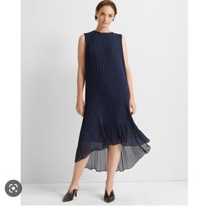 Club Monaco Pleated High Low Dress - Navy size 4